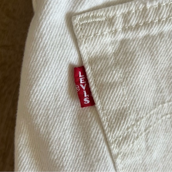 Levi's Premium 501 Big E Tab Cropped Distressed Jeans - High Rise Straight Leg - Picture 10 of 15